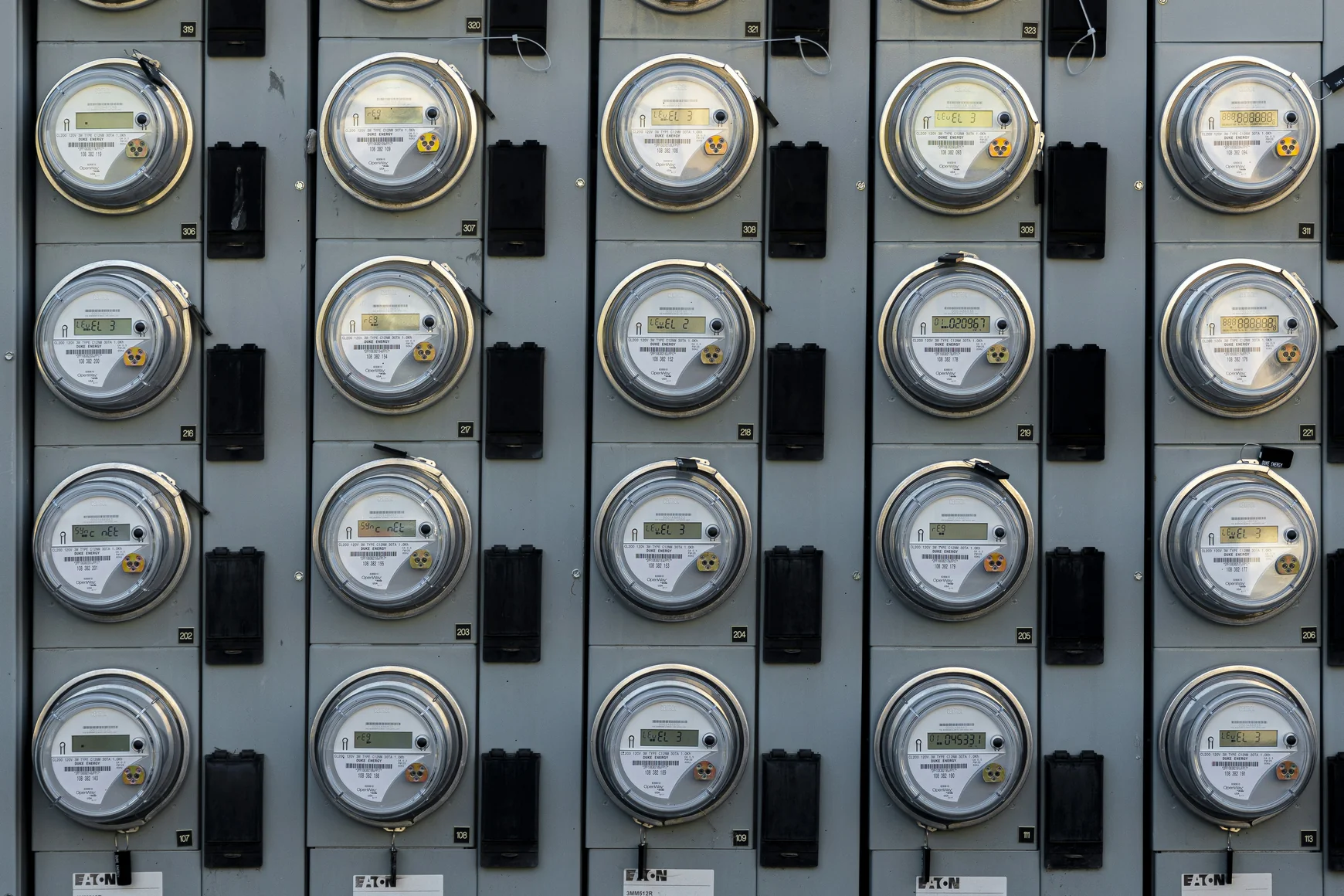 black and white electric meter — stock photograph